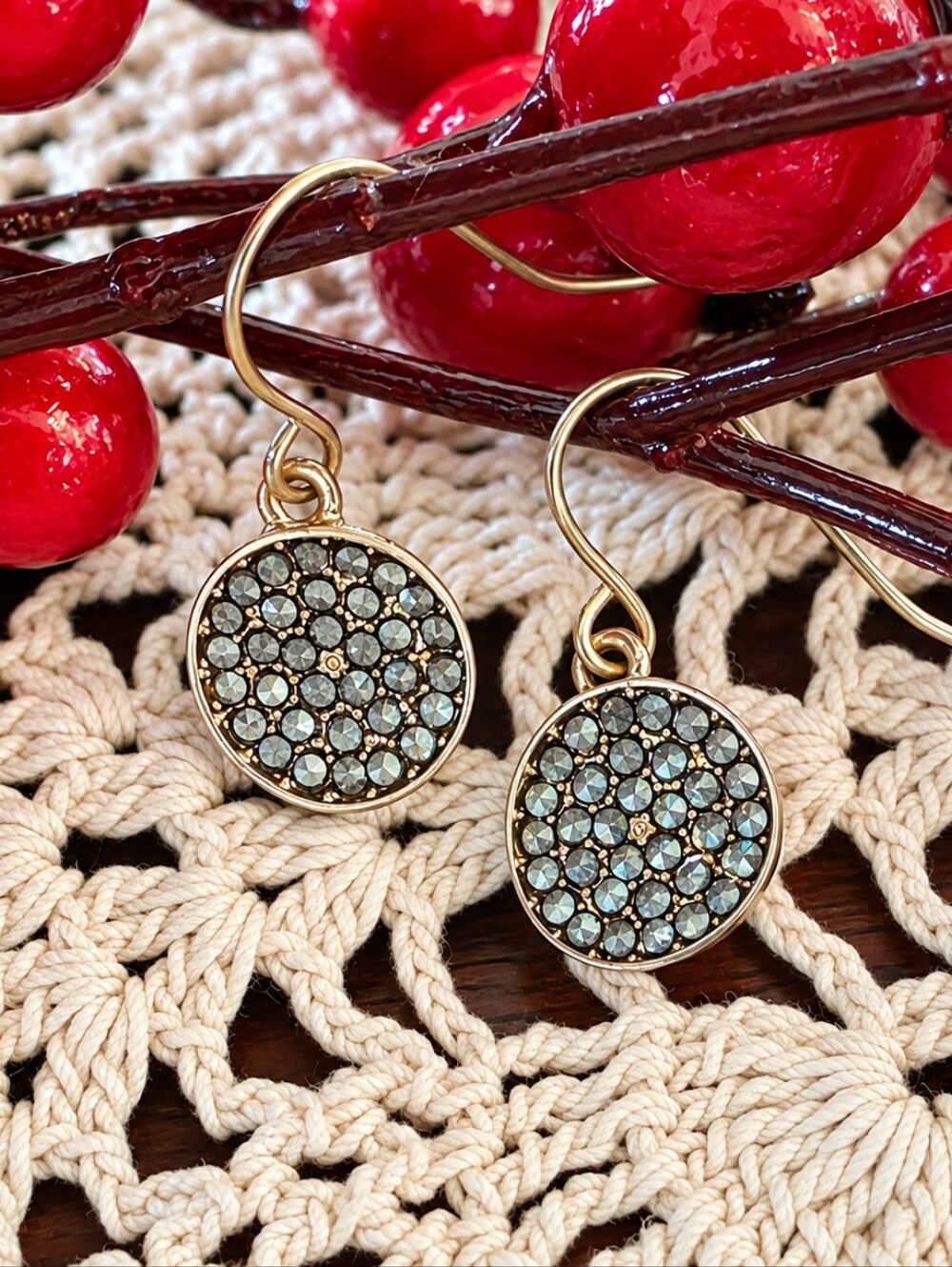 Pale Aqua Pavé Crystal Drop Earrings Kenneth Cole Gold Tone Lightweight Jewelry